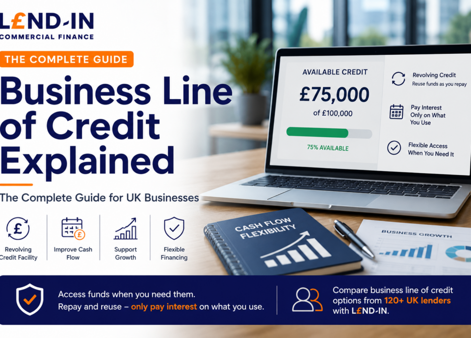 Business Line of Credit Explained featured image showing a revolving credit facility, flexible business finance and cash flow management for UK businesses.