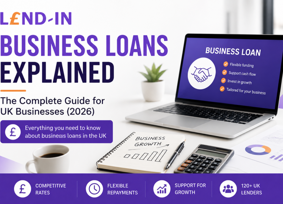 Business loans explained for UK businesses, featuring commercial finance, SME funding solutions and business loan guidance from Lend-In.